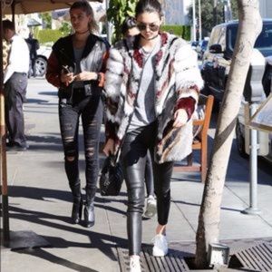 Elizabeth & James Tarra leather trim Fur jacket XS